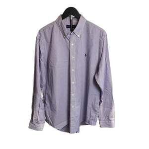 Polo Ralph Lauren Mens Striped Button Down Shirt Purple XL